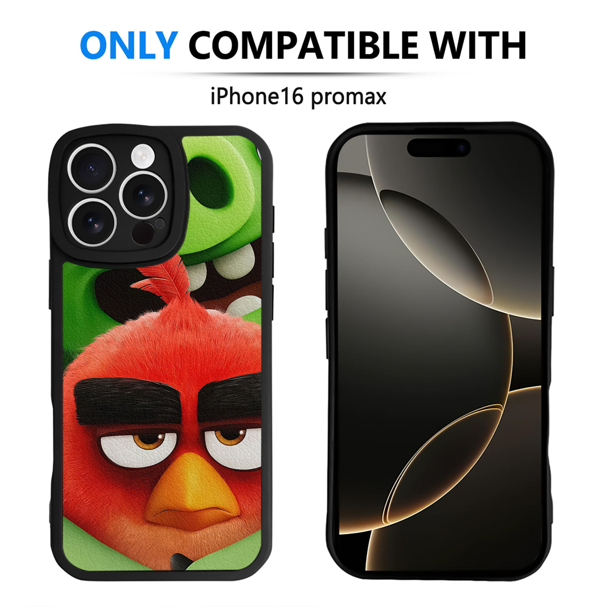 （画像用） Angry Birds アングリーバード 【iPhone 16シリーズ対応】シリコンスマホケース（レザー調） 材質：シリコン